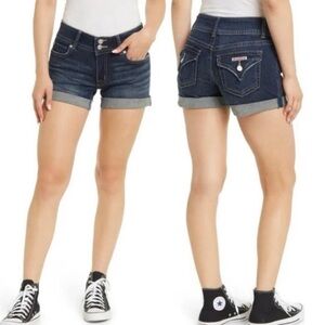 NWT Hudson Cuffed Jean Shorts "Ruby" 3" Inseam Dark Wash Denim Flap Pocket
